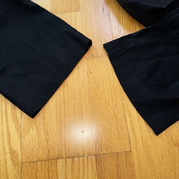 Theory Hartsdale NP Crunch Wash Linen Blend Straight Leg Ankle Pants Black Sz 4 - Picture 11 of 16